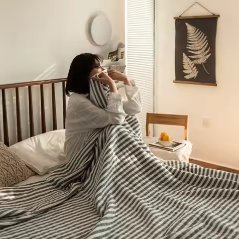 Summer Cool Quilt Cotton Air Conditioner Quilt Pure Cotton Summer Quilt Bedding Set Comforter Set Be