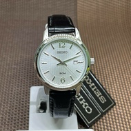 Seiko SUR659P1 Classic Quartz Analog Black Leather Strap Ladies' Watch