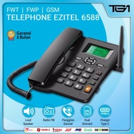 TELEPON RUMAH KANTOR GSM FWP DUAL SIM CARD EZITEL 6588 ALARM TELEPHONE