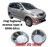 Ring foglamp avanza type s fog lamp cover lampu kabut crome variasi eksterior mobil