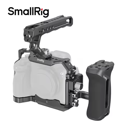 SmallRig Camera Cage Handle Grip 1/4" Expansion Holes Cold Shoe for Sony A7RV A7RIV A7IV A7SIII A1 3