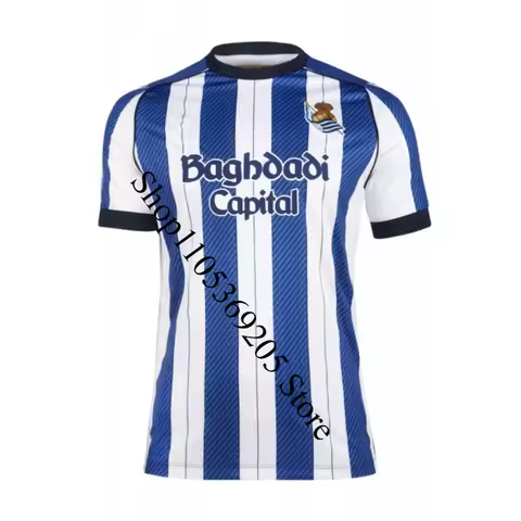 Real Sociedad 26 home and away football jersey T-shirt 3D printed, comfortable and breathable adult 