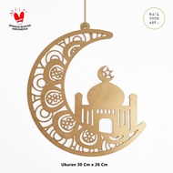 Q7Y Hiasan Gantungan - BULAN &amp; MASJID - Dekorasi Ramadhan / Idul Fitri