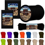 HERCULES Type III Paracord 550 Paracord Rope Parachute Cord, 50' Black for Survival Rope, Survival C