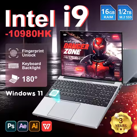 15.6''Intel Core i9 10980HK/i3 6100U Gaming laptop Windows 11 16GB RAM 1TB 2TB SSD Fingerprint Unloc