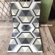 Keramik 40x40 kasar model hexagon