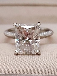 Super Flash 8x10MM Moissanite Ring 5ct Radiation Laboratory Diamond Wedding Engagement Rings S925 Si