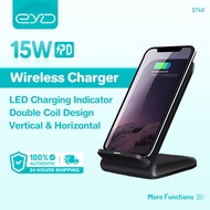 EYD ที่ชาร์จไร้สาย Wireless Charger แท่นชาร์จไร้สาย ที่ชาร์จแบตไร้สาย Qi เเท่นชาร์จไร้สาย 15W วัตต์ ชาร์จเร็ว สำหรับ For iPhone Samsung Huawei Xiaomi Android ชาร์จเร็ว ของแท้ Phone Wireless Charger Pad 15W Q740