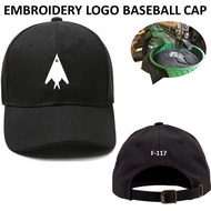 EMBROIDERY SULAM F-117 NIGHTHAWK FIGHTER JET SILHOUETTE 100% POLYESTER BLACK ADJUSTABLE BASEBALL CAP