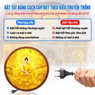 Đèn Hào Quang Phật Thích Ca In Tranh Trúc Chỉ CHÂN THIỆN MỸ Trang Trí Bàn Thờ Phật Treo Phòng Thờ TC