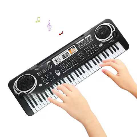 61 Keys Keyboard Piano, Children's Multifunctional Electronic Digital Piano Toys with Microphone, Po