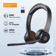 EKSA-ชุดหูฟัง5.2บลูทูธ H16หูฟังไร้สายพีซีAI ENC Micเวลาคุยกัน35ชม.พร้อมดองเกิล USB สำหรับออฟฟิศ/โทรศ