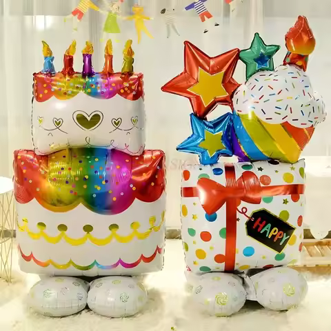Party decoration for baby and children's first birthday scene, cartoon three-dimensional aluminum fi