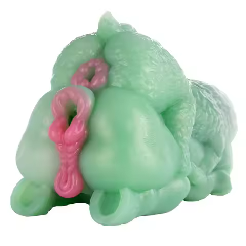 GEEBA Monster Design Medical-Grade Silicone Male Masturbator BodySafe Pocket Pussy Stroker Dual Chan