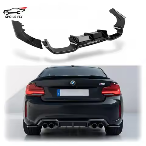 3X 2016 To 2022 For BMW 2 Series M2 M2C F87 Coupe Competition V Style Bumper Rear Diffuser Lip Spoil