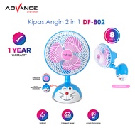 Kipas Angin Karakter Advance DF-802 2in1 Kipas Dinding Kipas Meja 8 inch