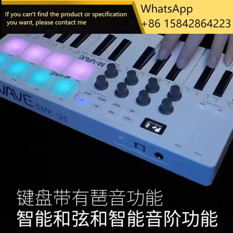 M-VAVE Mini SMK-25 Key Portable Arranger MIDI Keyboard Controller Percussion Pad Wireless MIDI Conne