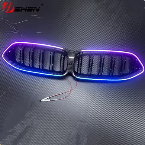 LED luminous Racing Grills for BMW 8 Series G14 G15 G16 M8 F91 F92 F93 2019-2025 Carbon Fiber Front 