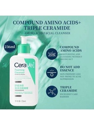 CeraVe保濕洗面奶泡沫凝膠，含透明質酸和神經酰胺的溫和洗面乳，適用於正常至乾性肌膚，16盎司