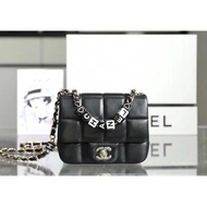 Chanel 23c Early Spring New Style Series Square Large Grid Dice Chain Cover Bag Italian Full Leather