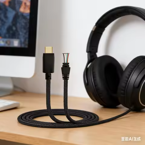 Headphone Cable FOR ROG Delta-S Gaming Headset 1.5m Type C Replacement Headphone Cable Line Earphone