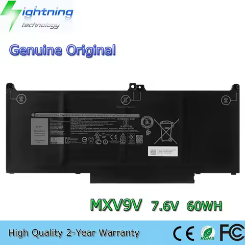 New Original MXV9V 7.6V 60Wh Laptop Battery for Dell Latitude 5300 5310 7300 7400 5VC2M N2K62