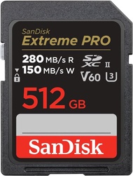 SanDisk SDXC Extreme PRO 280MB/s UHS-II Flash Memory Card 512GB (SDSDXEP-512G)