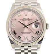 （現貨）全新26年Date ROLEX 勞力士 恒動日誌型 126234 DATEJUST 126234-0031 粉紅色 鑲鑽18K金羅馬數字VI及IX