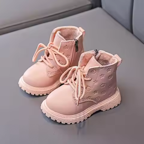 Bota Kid Boots Kid Fashion Boots Autumn Winter Boys British Plush Short Boot Girl Ankle Boots French