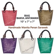 Bag Anyaman Manik Sarawak / Tote Bag Women / Bag Bakul Anyaman Penan PVC Handmade with Unique Handle