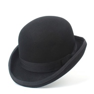 100% Wool Men Bowler Hat Crushable Dome Fedora Hat Traditional Church Billycock Groom Cap Dad Hat Big Size XXL