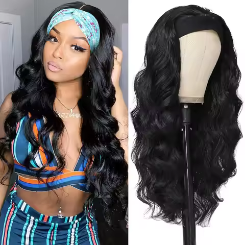 Body Wave Headband Human Hair Wig Machine Made Human Hair Wig Ready To Wear Headband Body Wave Remy 