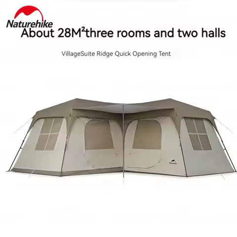 Naturehike Village Suite UPF50+ Outdoor Camping Roof Tent 10~12 Persons 210D Waterproof 2 Halls Auto