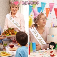 BJASHOP 70th Birthday Sash Queen Scarf Decoration Crystal Crown