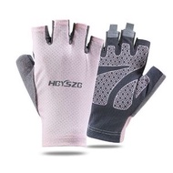 全城热卖 - 薄款男女運動健身手套（冰絲半指開口笑粉色 M碼）#17 #N55_003_617