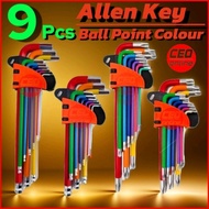 CEO 🇲🇾 9Pcs Allen Key Set 1.5mm -10mm Colour Coded Hexagon Hex Ball Point Torx Star Wrench Sleeve Ke
