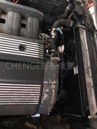 CHENGE巡航總部 BMW E34 525 改裝 水箱強制冷卻系統 雙扇 中型 電子風扇 + 三件式普利