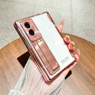 Transparent Electroplated Stand Phone Case For Samsung Galaxy Z Fold 8 Wide Fold8 Wide Fold 8 Ultra 