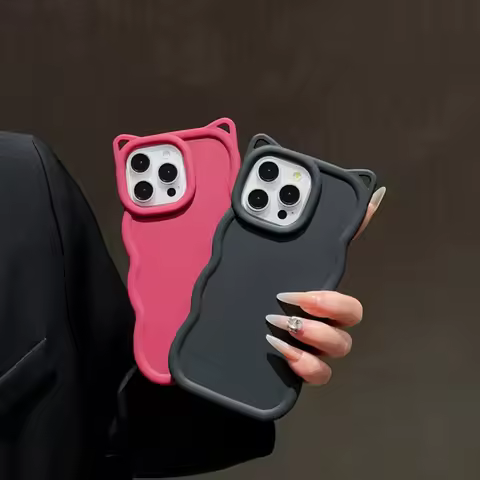 Cat Ear Candy Silicone Waves Phone Case for Oppo Reno 3 4 5 7 10 11 12 13 FS 14 Pro 14F 13F 12F 11F 
