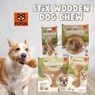 FOFOS Wooden Dog Chew Toy | Natural Dog Chew Stick | Bite Toy | Bone Brush Triangle Ring Twin Bone A