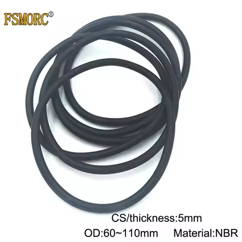 20pcs 5mm Thickness Nitrile Rubber O Rings OD 60 62 65 68 70 72 75 78 80 82 85 90 92 95 100 105 110m