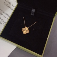 Vca 18k rose gold car flower clover Necklace Women's Light luxury Pendant Gentle lady Style pendant 