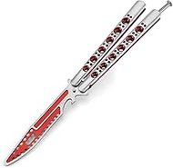 MARCOLO Practice Butterfly Trainer Full Stainless Steel Dull Balisong Trainer Unsharpened Butterfly