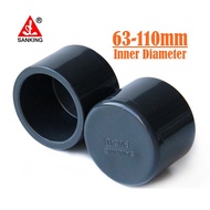 2pcs PVC Cap Pipe Ending Cap Black Color Inner Diameter 63mm to 110mm PVC Pipe Fittings
