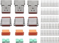 3 Sets 12 Pin Way DT Series Connector, DT04-12P DT06-12S Waterproof Connector, 13 Amps Continuous 14