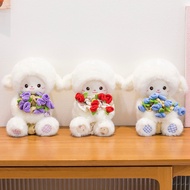 Little Sheep Doll Holding A Rose Bouquet 2in1 25CM 40CM. The Can Be Changed To Hat. Cute As Gift Lot