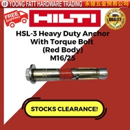 STOCK CLEARANCE HILTI HSL-3 HEAVY-DUTY WEDGE ANCHOR (RED/BLACK BODY) Hilti original Hilti wedge anch