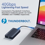 ACASIS Thunderbolt3 40Gbps M.2 NVME SSD Enclosure 8TB Aluminum Free Type-C with 40Gbps Thunderbolt 3 Enclosure Type C Thunderbolt4 Type C Cable For Laptop TBU405Air
