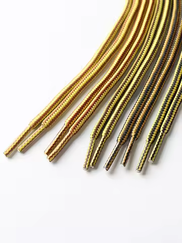 1 pair of circular 4mm shoelaces boots shoelace striped weaving suitable for classic red wing shoela