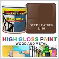 L116 DEEP LEATHER 1L ( 1 LITER ) HEAVY DUTY High Gloss Finish Paint for Wood &amp; Metal ( Fast Dry / Good Coverage )